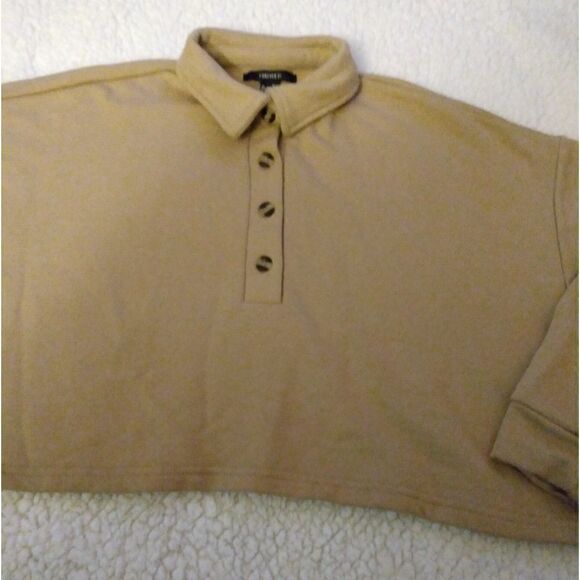 Forever 21 rugby crop top Size M 💜 - Picture 1 of 4